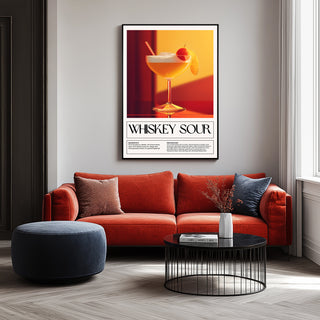 Whiskey Sour Wall Art Print — Classic Bourbon Cocktail Poster