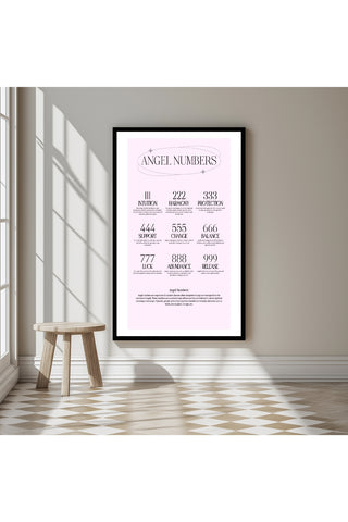 Angel Numbers Wall Art Print — 111 222 333 Manifestation Poster