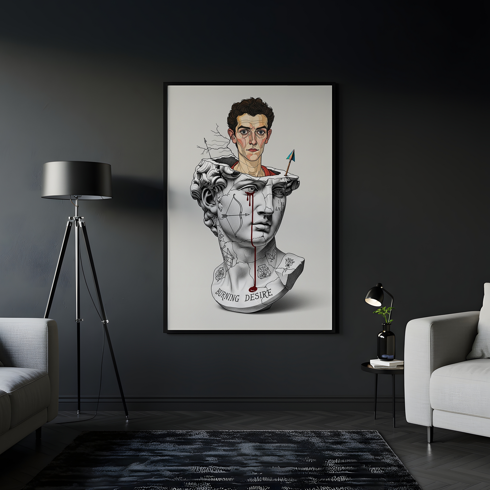 Burning Desire — Egon Schiele Inspired Wall Art Print