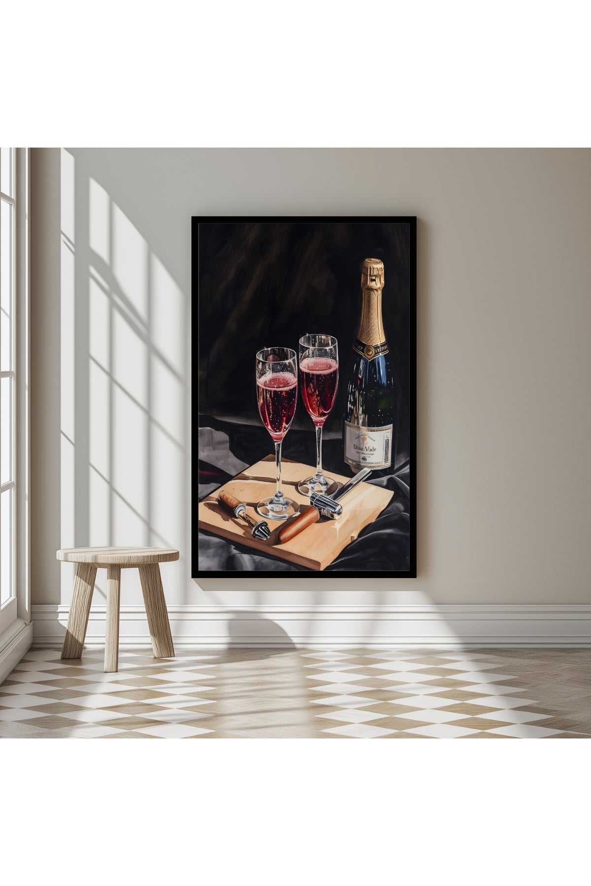 Sparkling Elegance Wall Art Print — Champagne Glamour Quote Poster