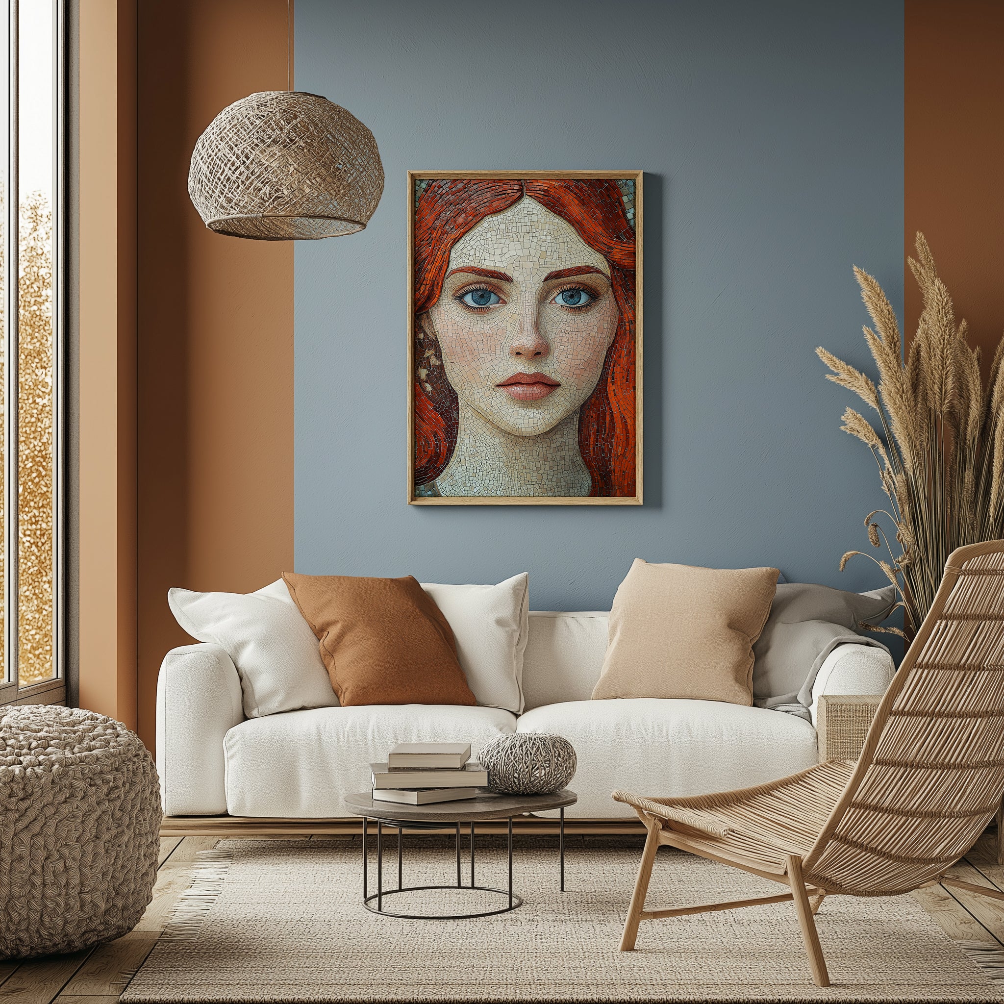 Stone and Stare Wall Art Print — Mosaic Portrait Poster