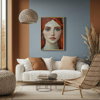 Stone and Stare Wall Art Print — Mosaic Portrait Poster