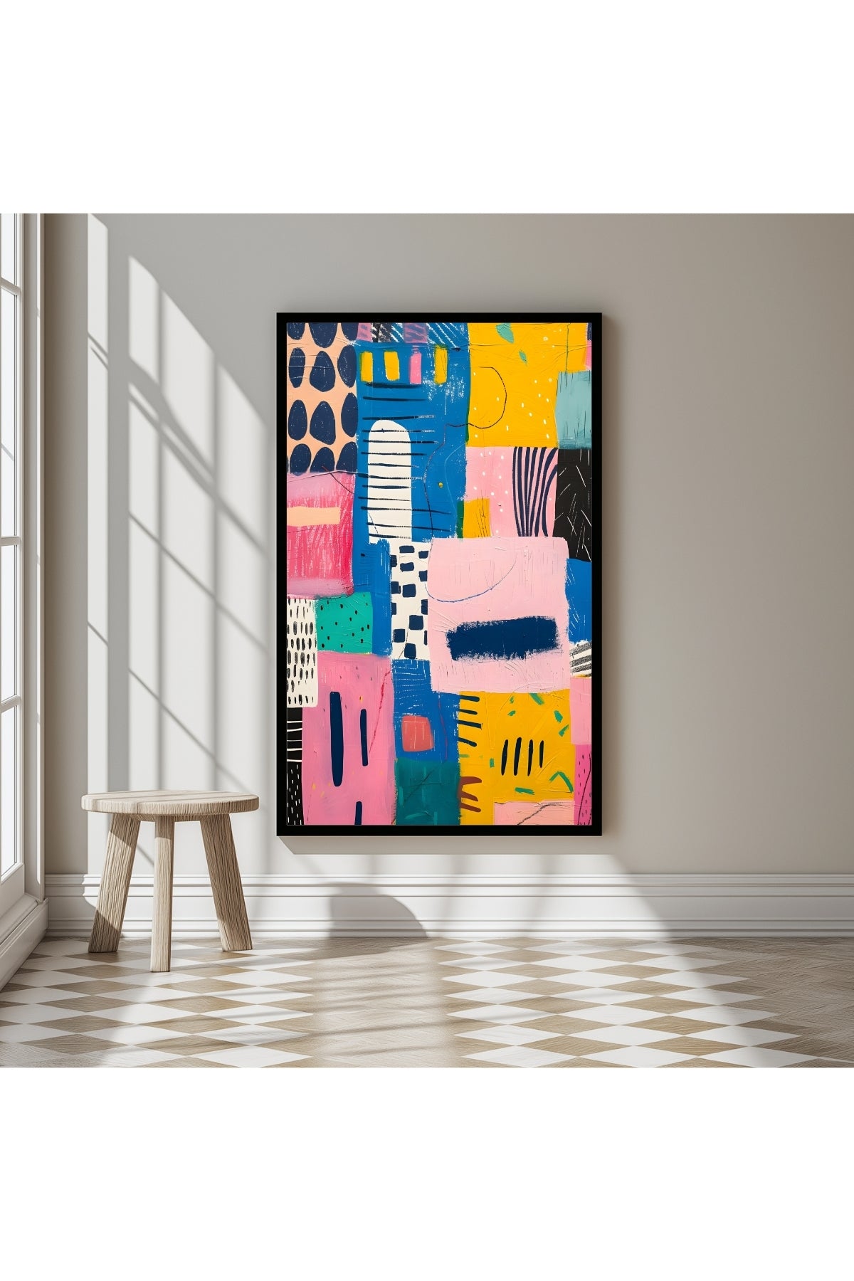Vibrant Collage Wall Art Print — Bold Mixed Media Poster
