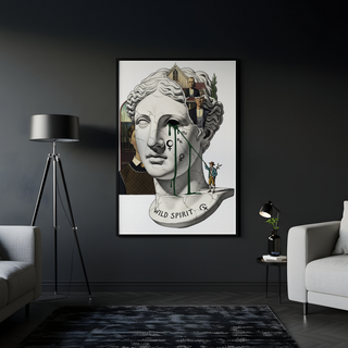 Wild Spirit American Gothic — Surreal Grant Wood Wall Art Print