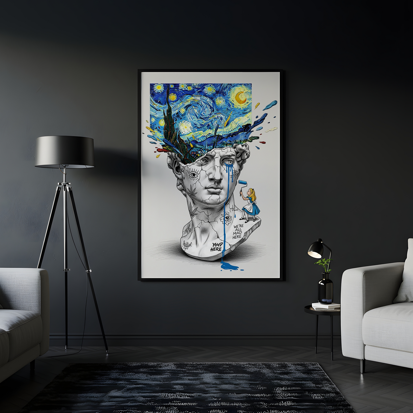 We're All Mad Here: Van Gogh Tablo Boyutlarında ve Yüksek Kaliteli Poster