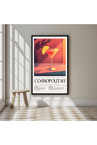Cosmopolitan Wall Art Print — Pink Cocktail Poster