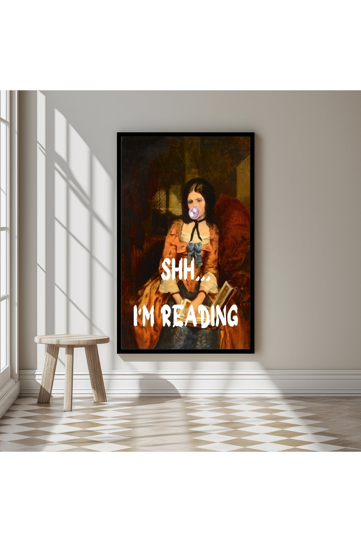 She is Reading Wall Art Print — Book Lover Feminine Quote Poster