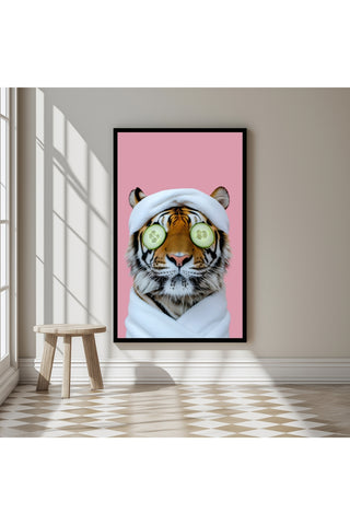 Tiger Retreat Wall Art Print — Bold Animal Portrait Poster