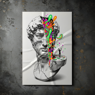Expand Pop Art — Surreal David Bust Wall Art Print