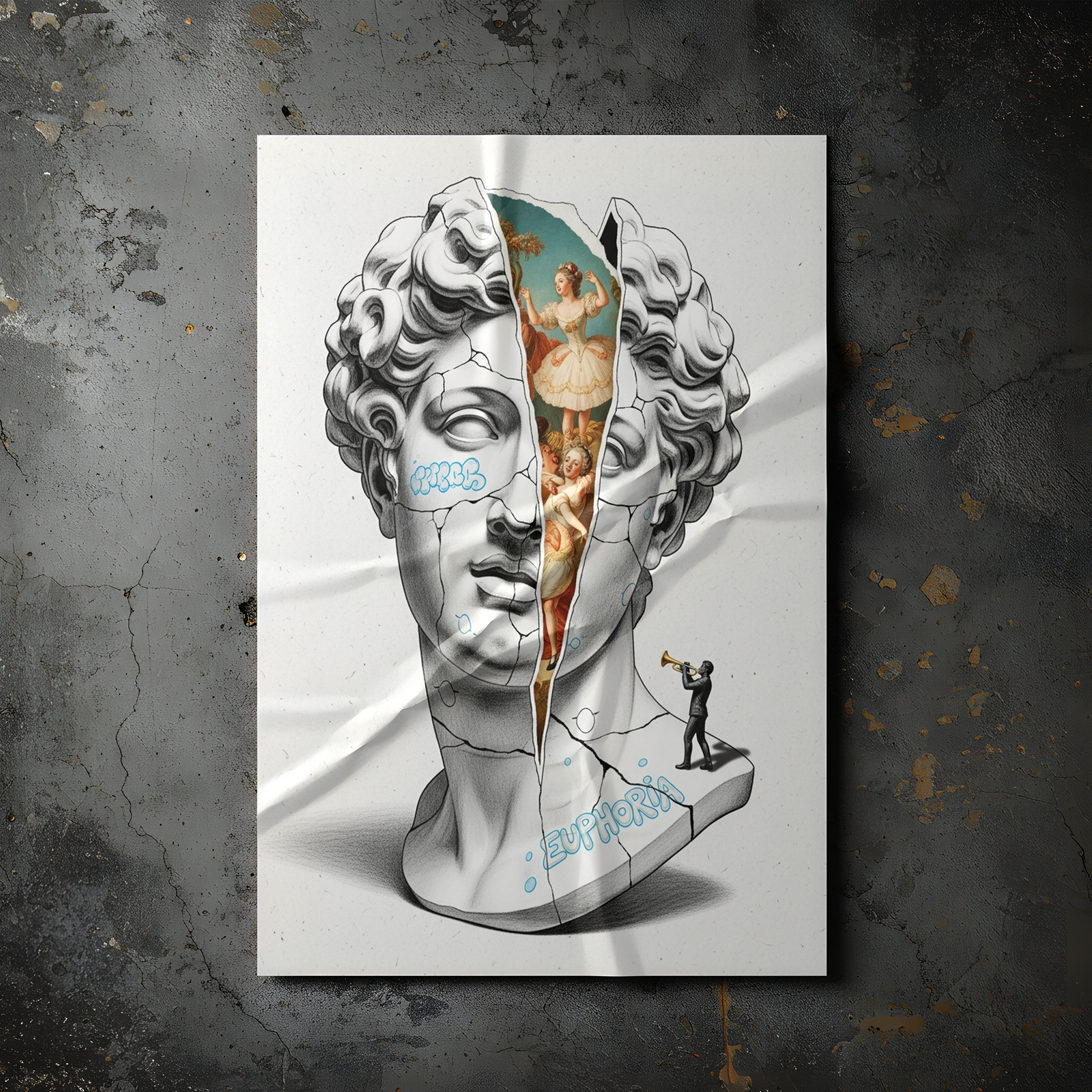 Euphoria Ballet — Surreal David Bust Wall Art Print