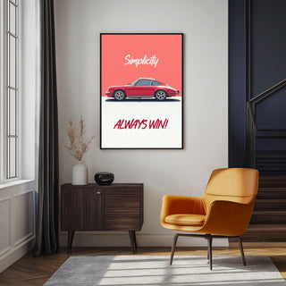 Simplicity Always Wins — Porsche Wall Art Print