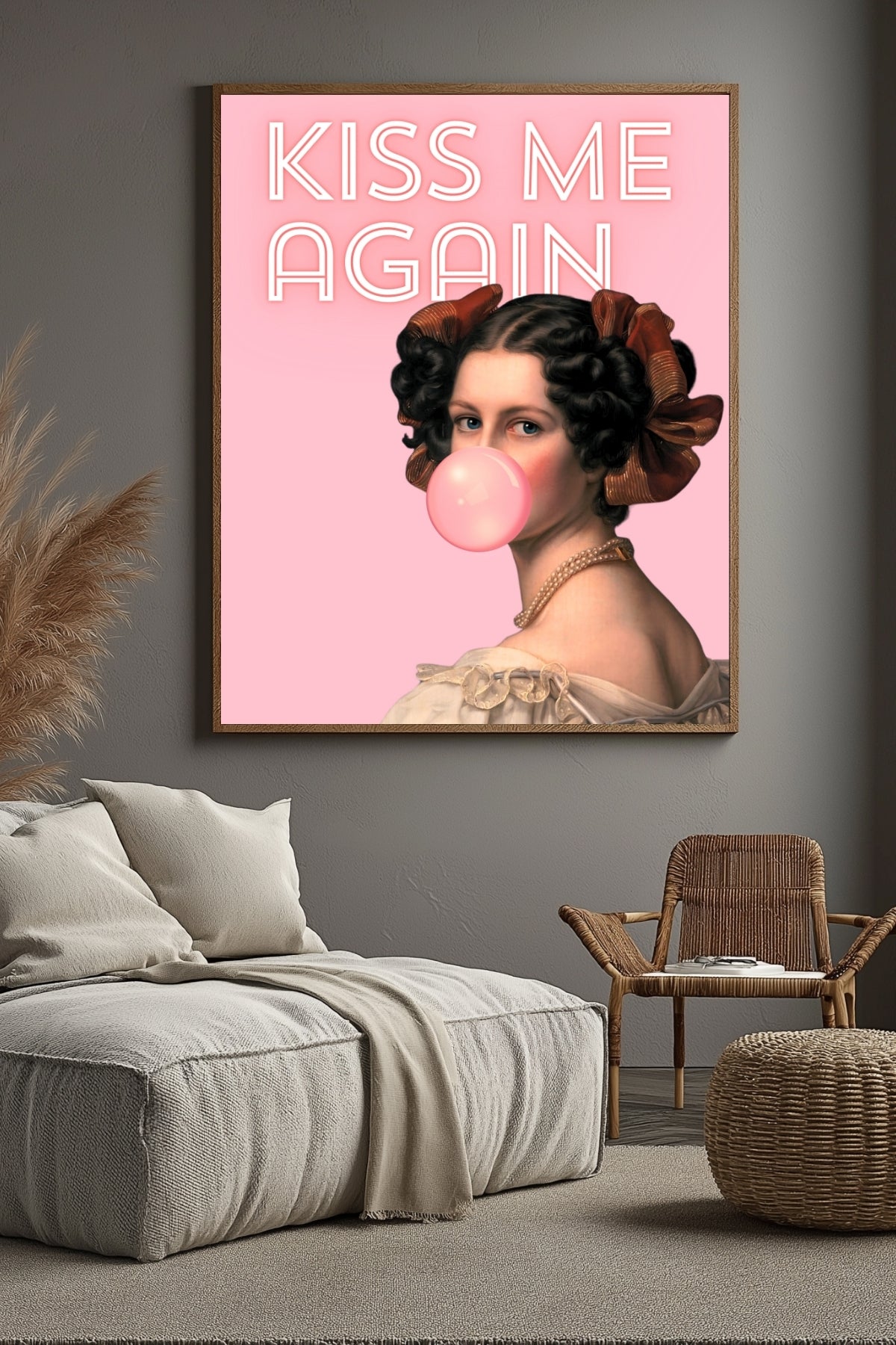 Kiss Me Again Wall Art Print — Romantic Love Quote Poster