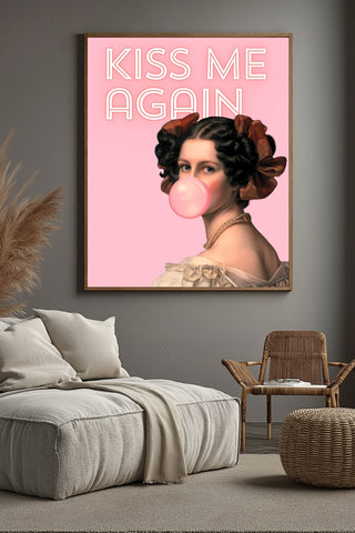 Kiss Me Again Wall Art Print — Romantic Love Quote Poster