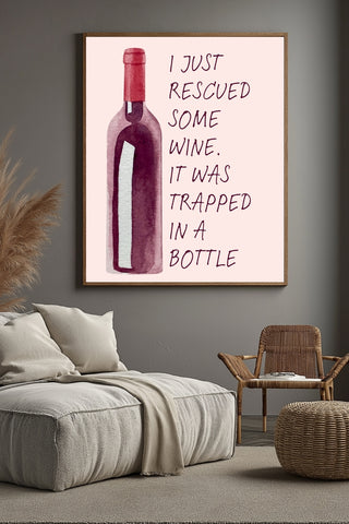 Wine Rescuer's Creed Wall Art Print — Funny Wine Lover Quote Poster