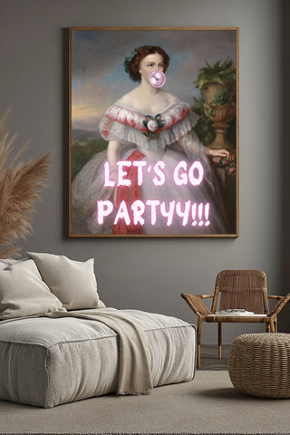Let's Go Party Wall Art Print — Fun Celebration Quote Poster