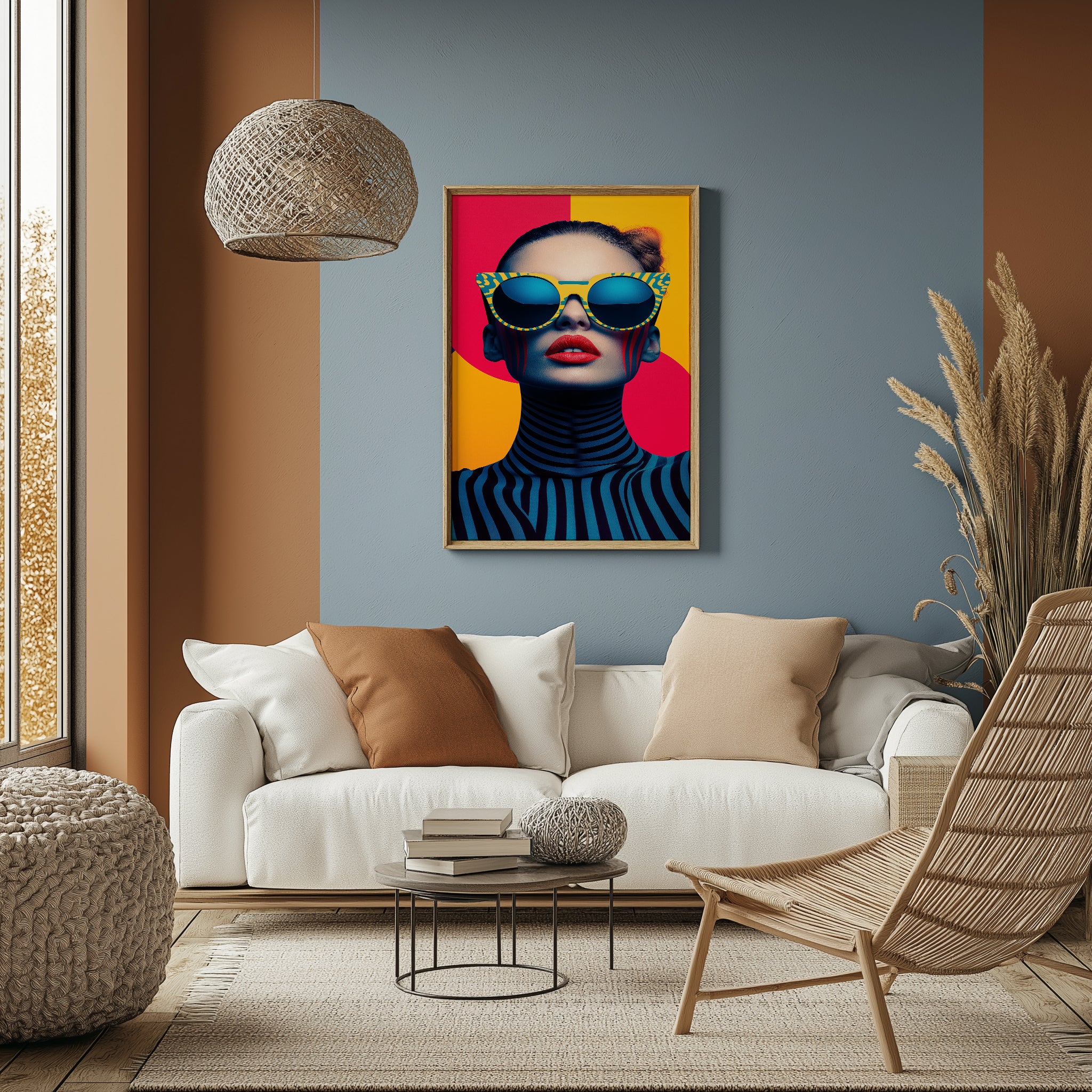 Electric Elegance Wall Art Print — Bold Pop Portrait Poster