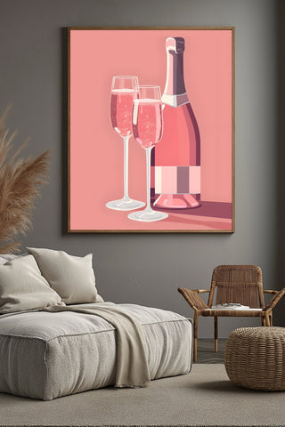 Rosé Rendezvous Wall Art Print — French Pink Wine Poster