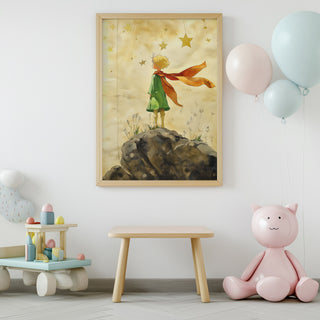 Innocence in Stars Wall Art Print — Dreamy Celestial Romance Poster