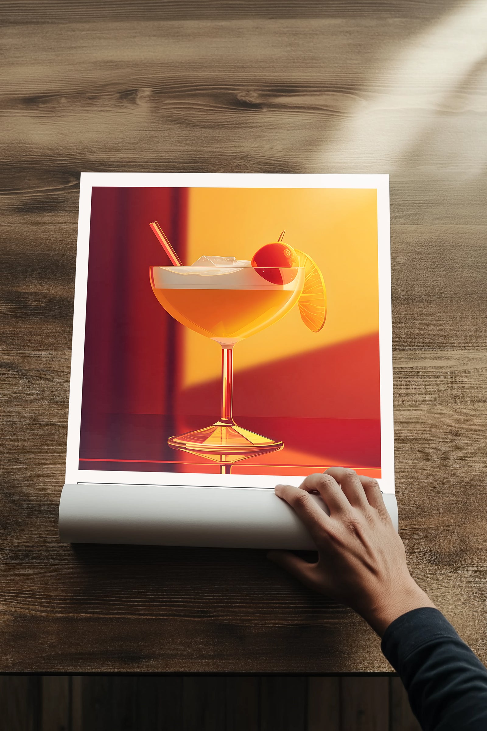 Whiskey Sour Wall Art Print — Classic Bourbon Cocktail Poster