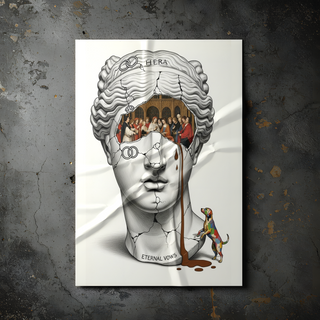 Hera Eternal Vows — Surreal Goddess Bust Wall Art Print