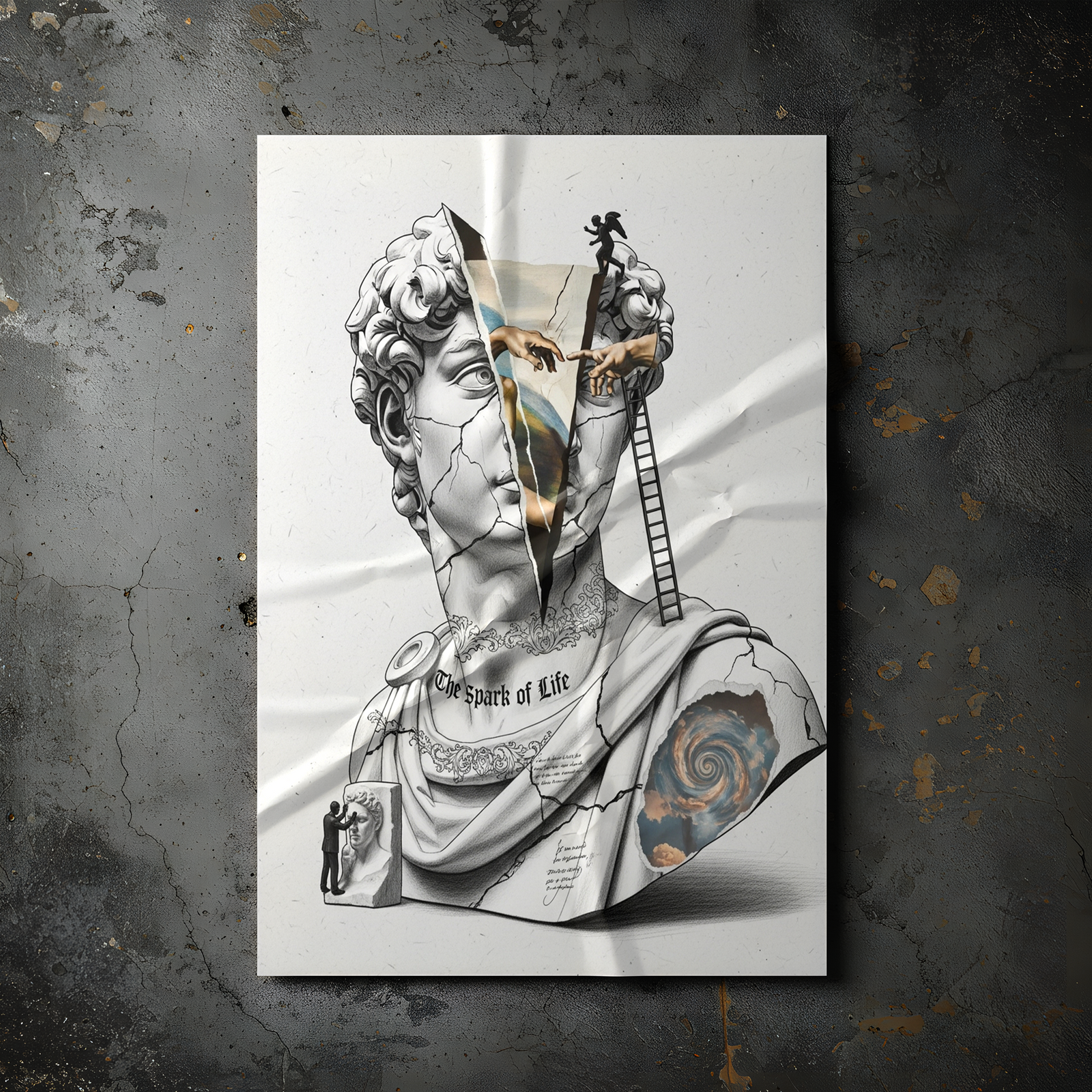The Spark of Life — Michelangelo's Creation of Adam Wall Art Print