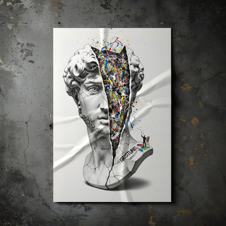 Gesture Pollock — Surreal David Bust Wall Art Print