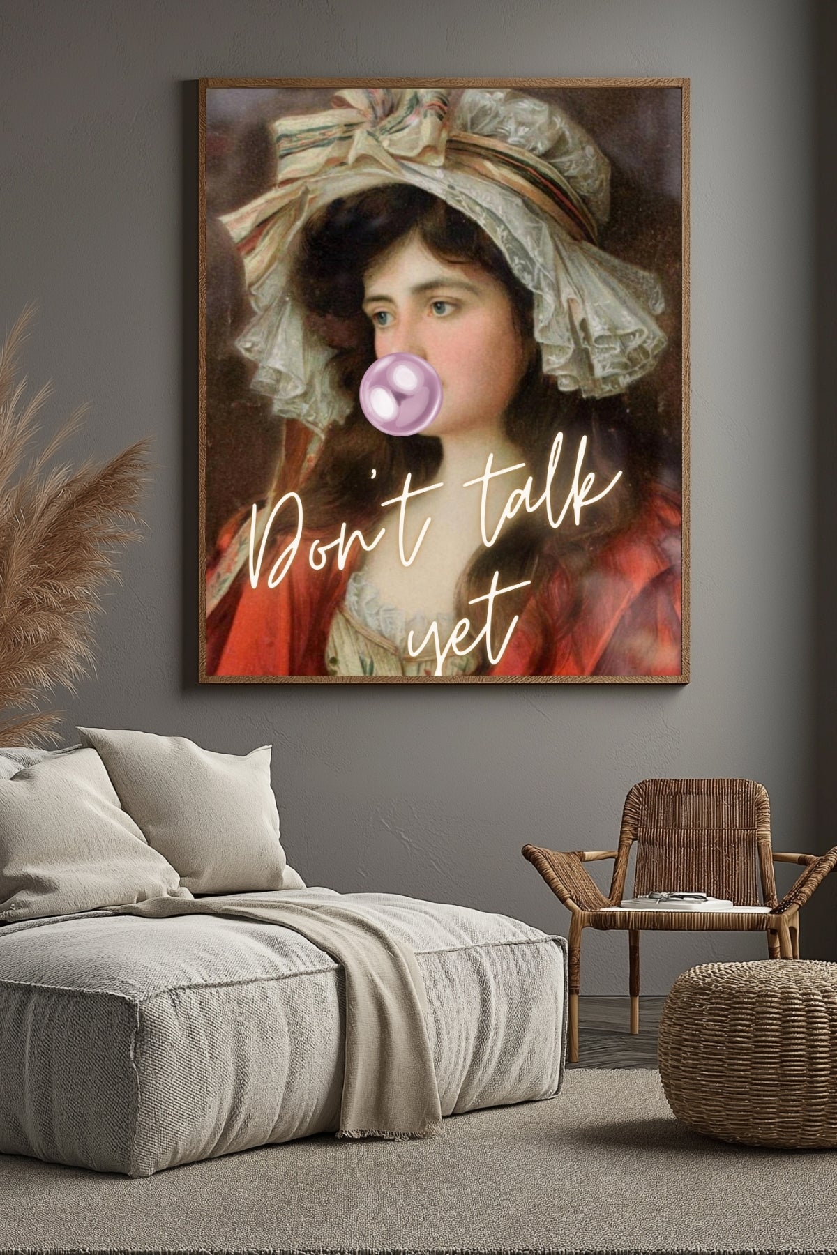 Don't Talk Yet Wall Art Print — Funny Morning Mood Quote Poster