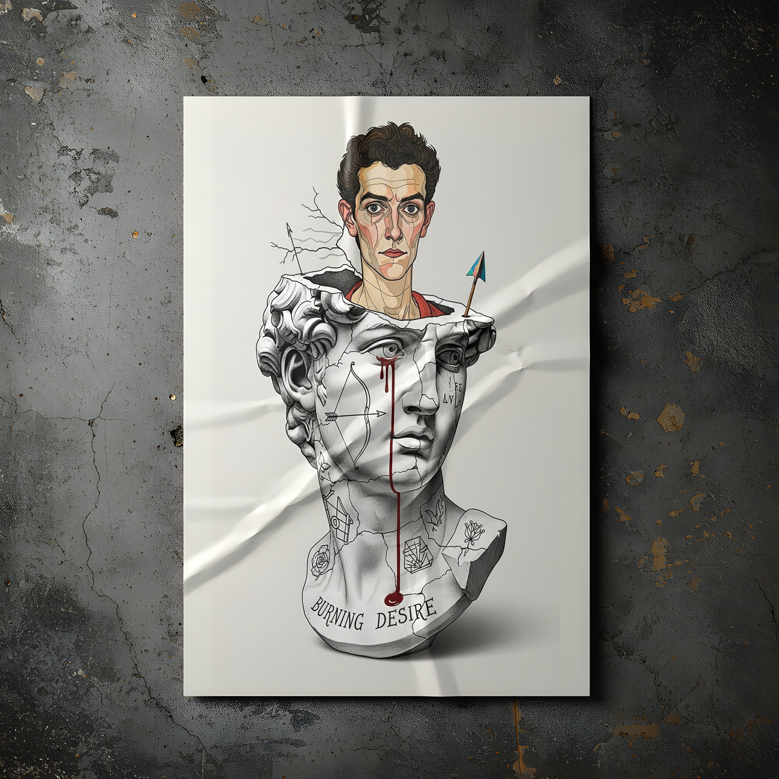Burning Desire — Egon Schiele Inspired Wall Art Print