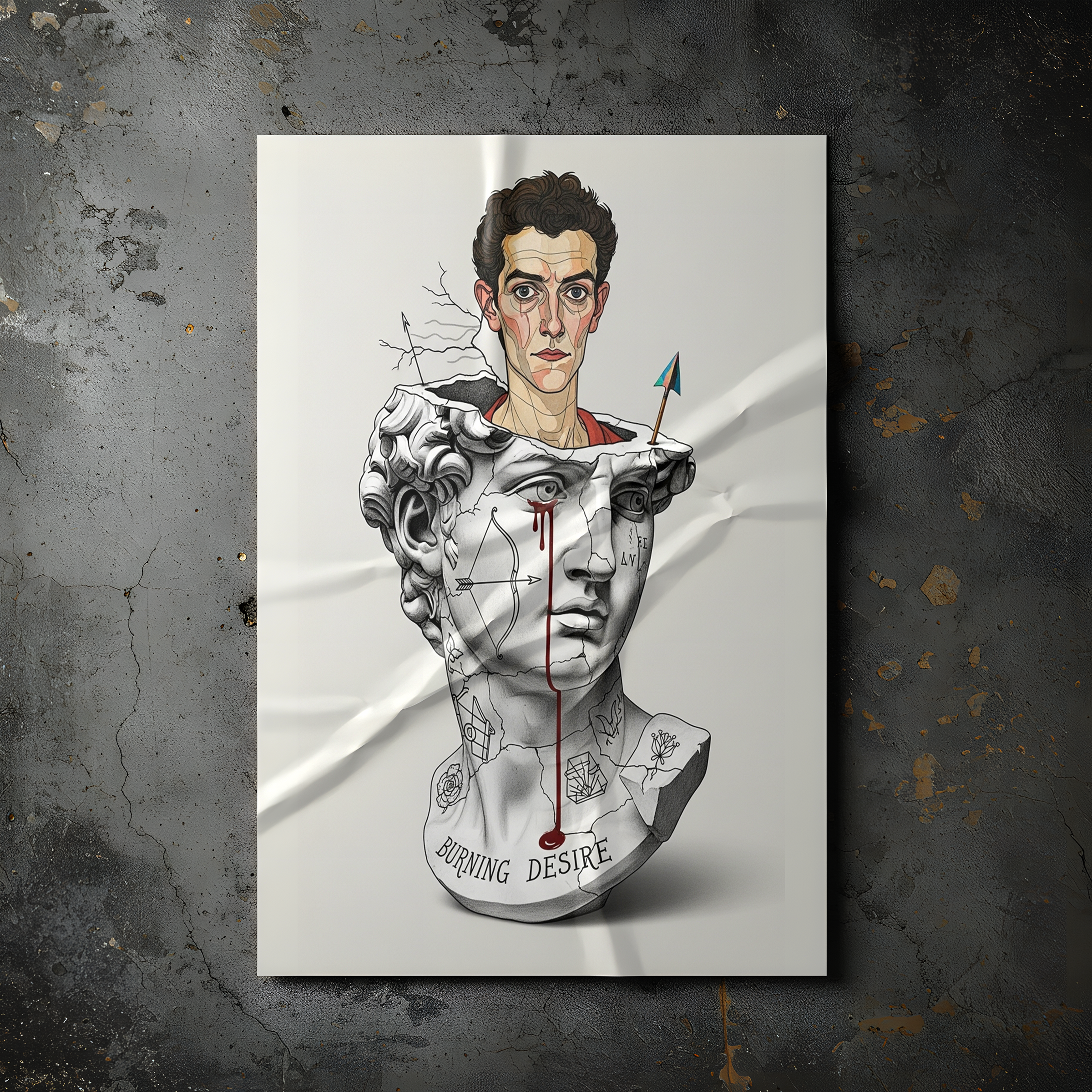 Burning Desire — Egon Schiele Inspired Wall Art Print