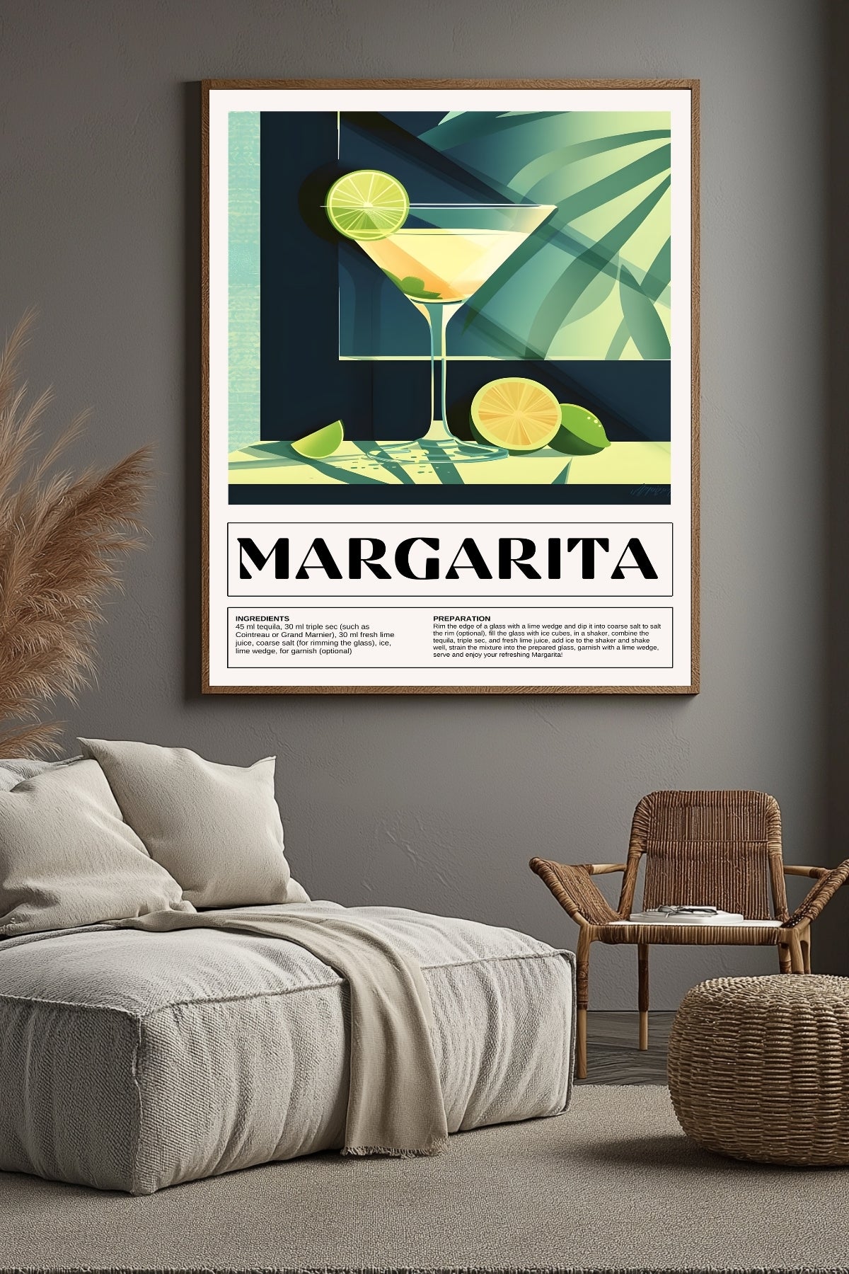 Margarita Wall Art Print — Classic Tequila Cocktail Poster