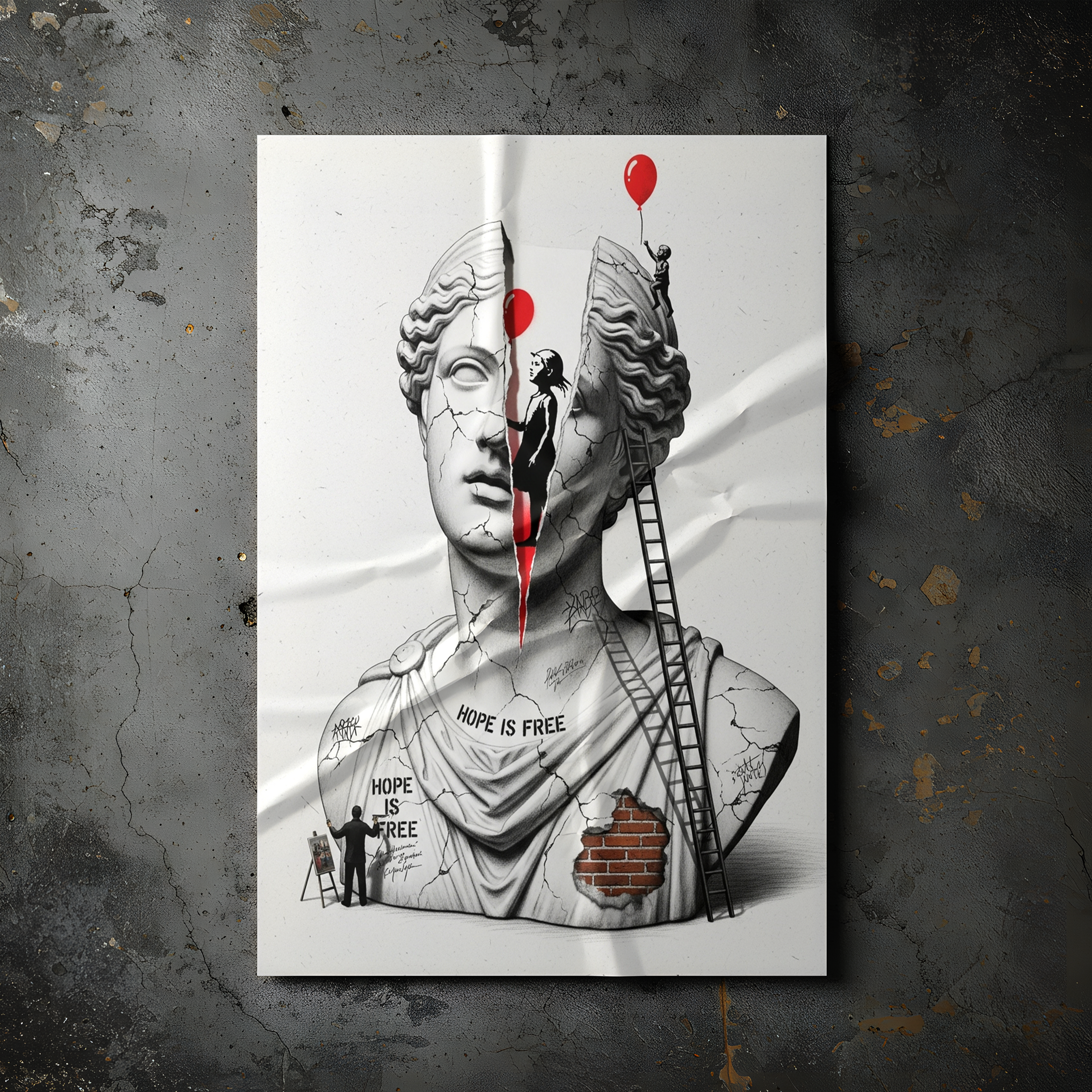 Hope is Free — Banksy Inspired Wall Art Print