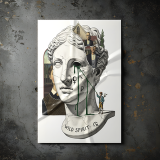 Wild Spirit American Gothic — Surreal Grant Wood Wall Art Print