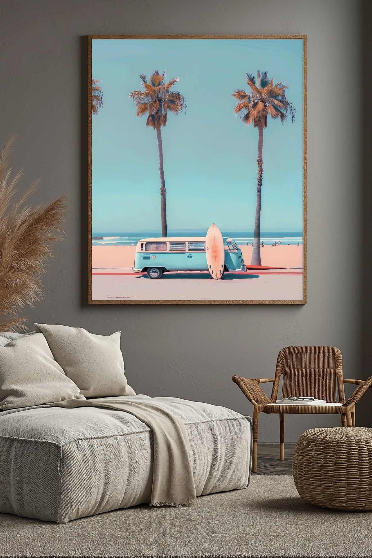 Surf & Chill Wall Art Print — Coastal Surf Lifestyle Poster