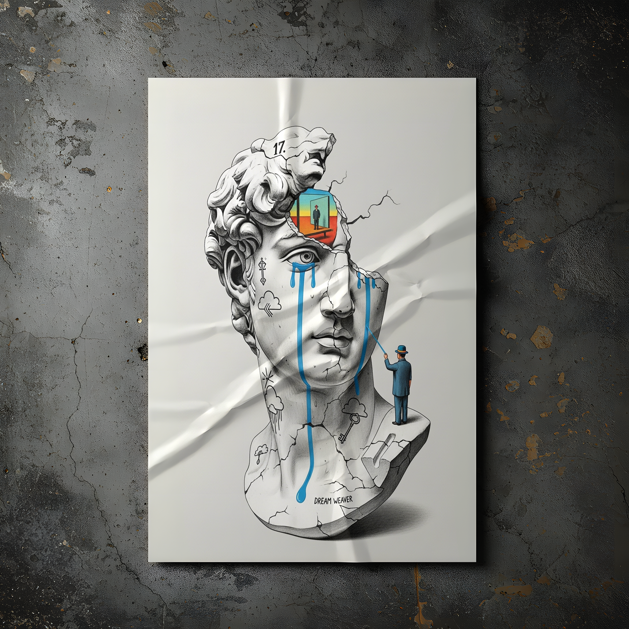 Dream Weaver V.2 — Surreal David Bust Wall Art Print