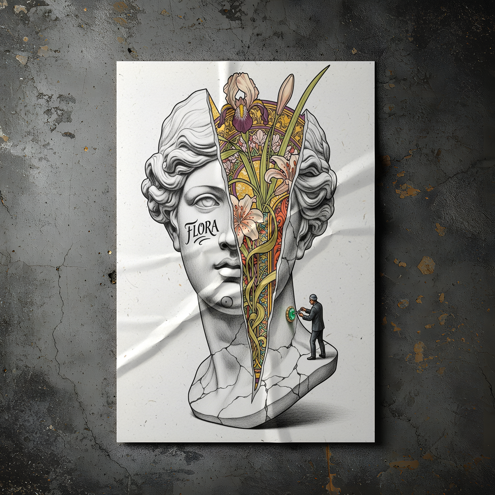 Flora Art Nouveau — Venus Bust Wall Art Print