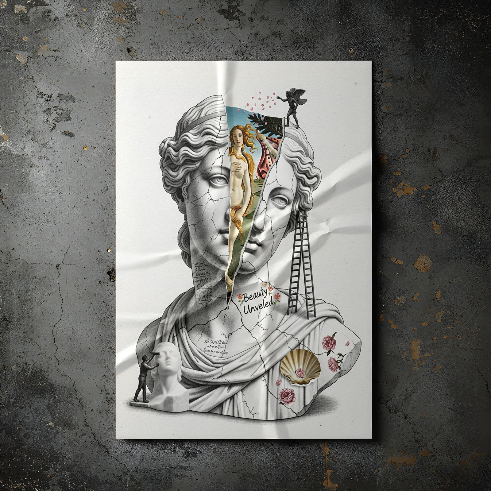 Beauty Unveiled — Botticelli's Venus Reimagined Wall Art Print