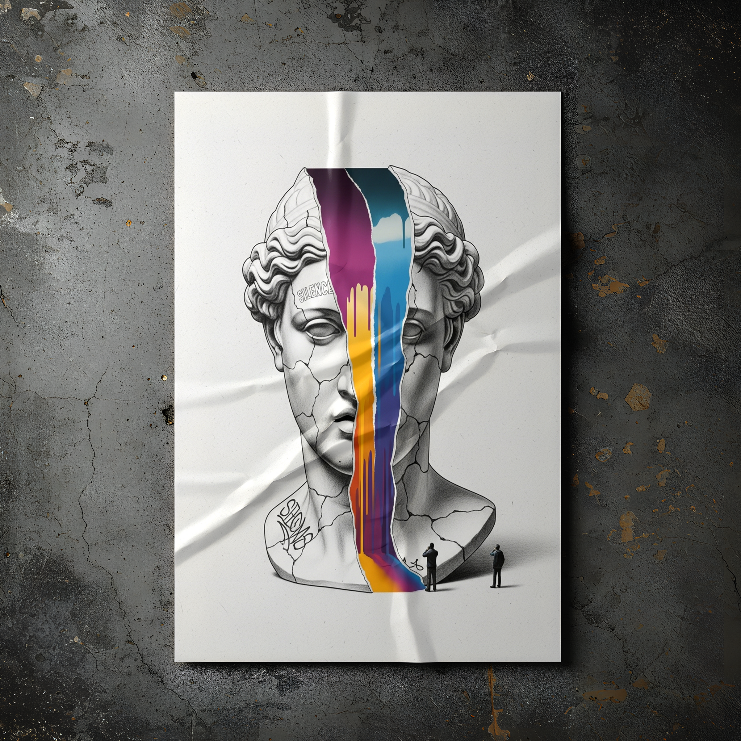 Silence — Surreal Venus Bust Wall Art Print