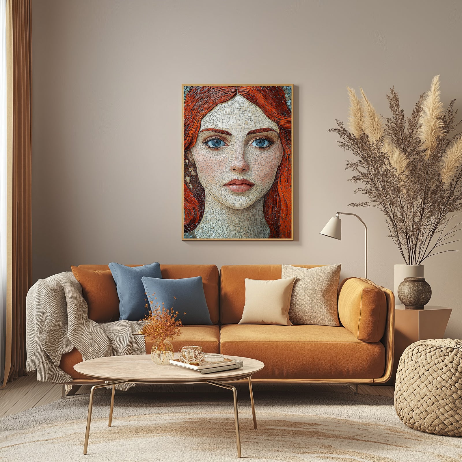 Stone and Stare Wall Art Print — Mosaic Portrait Poster