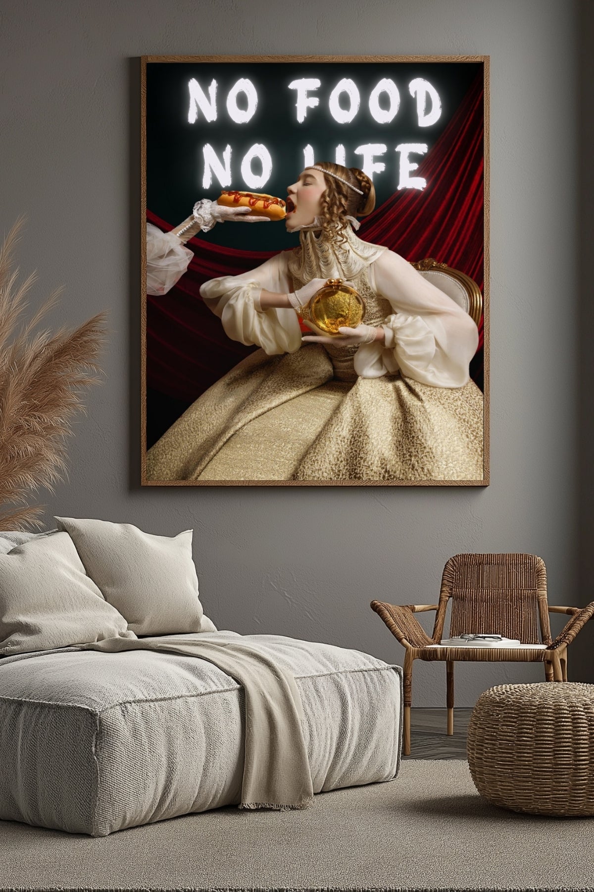No Food No Life Wall Art Print — Funny Food Lover Quote Poster
