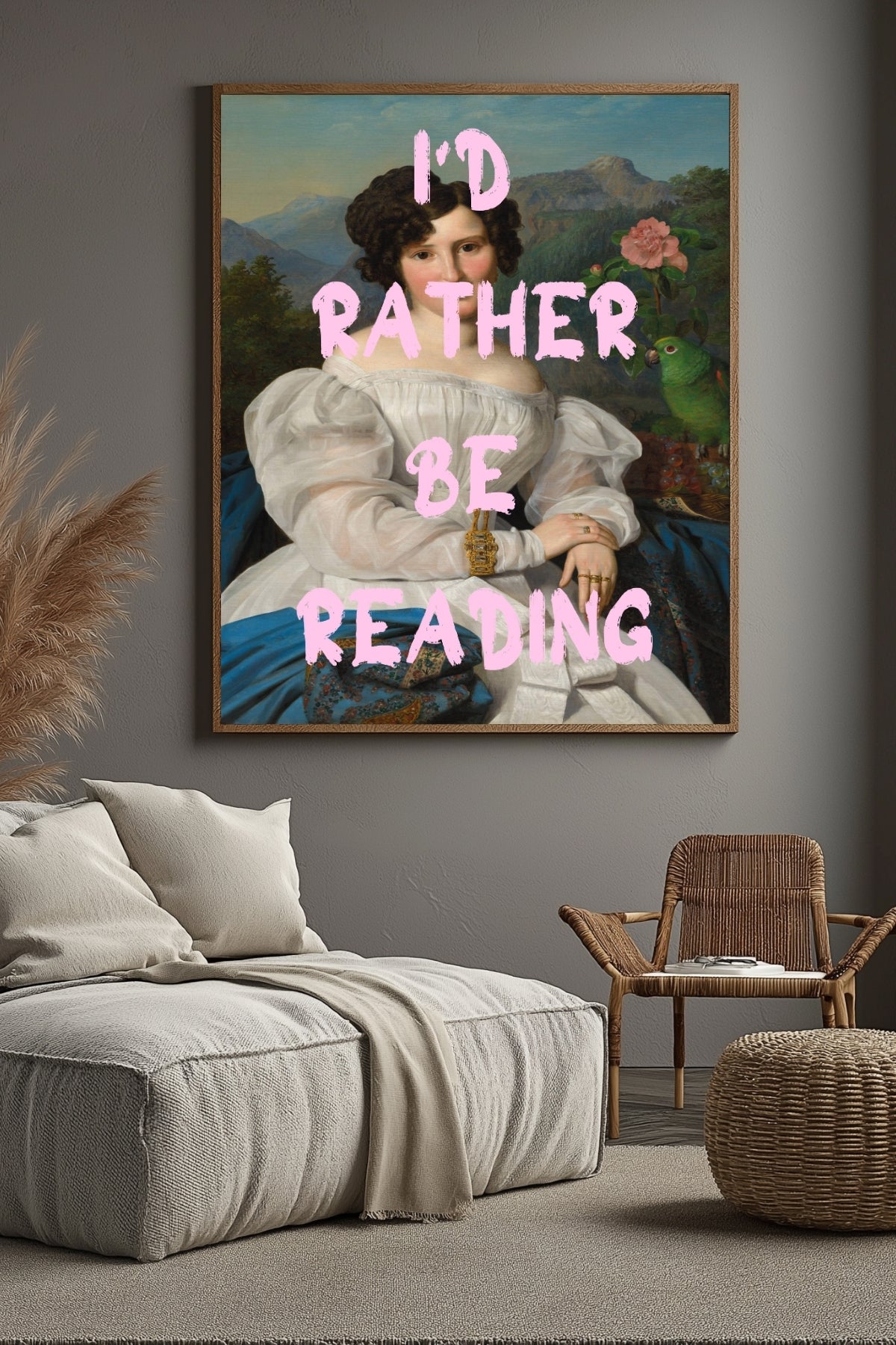 I'd Rather Be Reading Wall Art Print — Book Lover Quote Poster