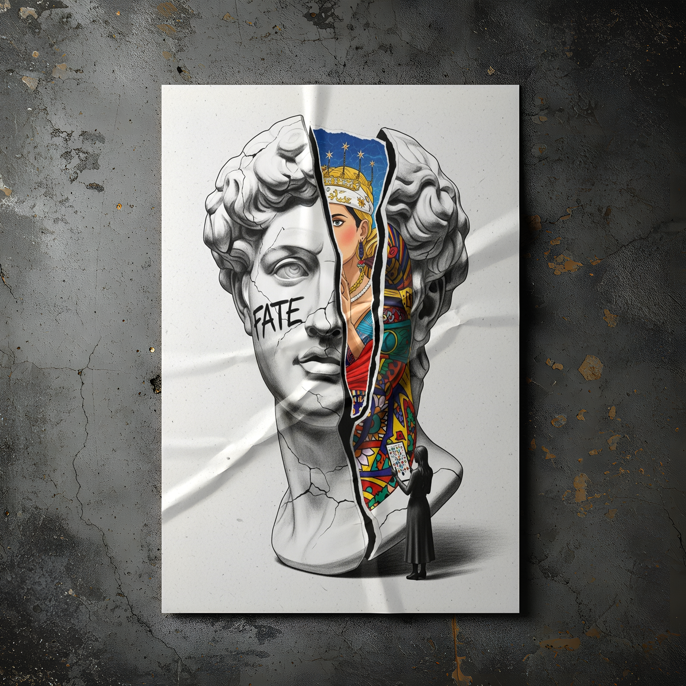 Fate Tarot — Surreal David Bust Wall Art Print