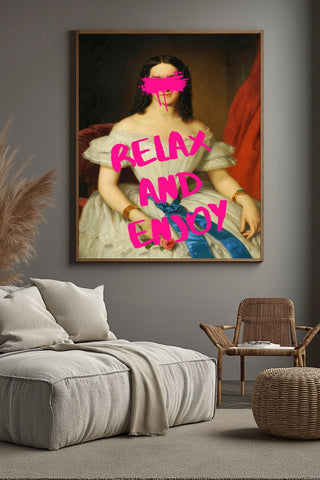 Relax And Enjoy Wall Art Print — Soft Mindful Quote Poster