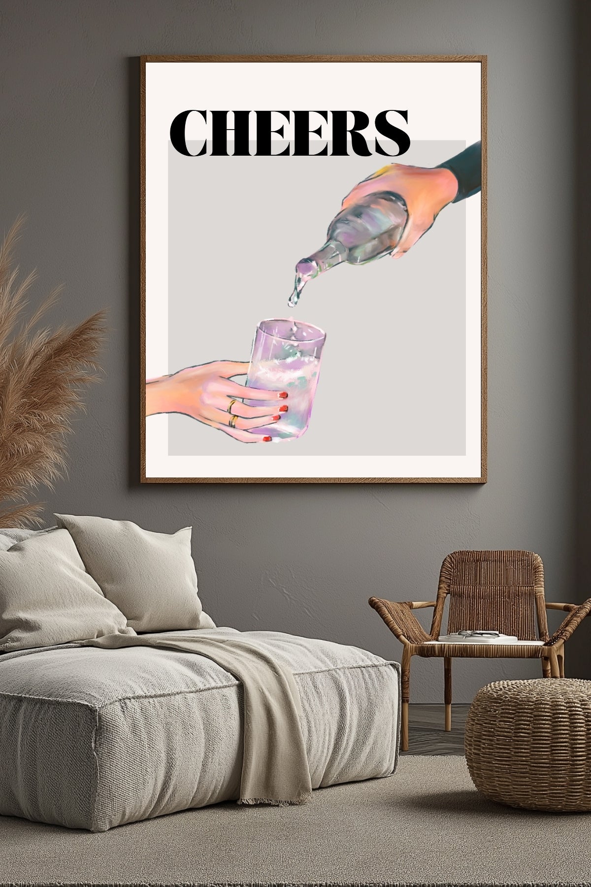 Cheers Wall Art Print — Toast & Celebration Poster