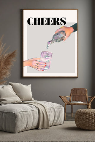 Cheers Wall Art Print — Toast & Celebration Poster