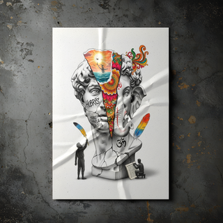 Hubris & Ganesha — Surreal David Bust Wall Art Print