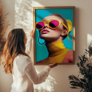 Futuristic Diva Wall Art Print — Bold Pop Portrait Poster
