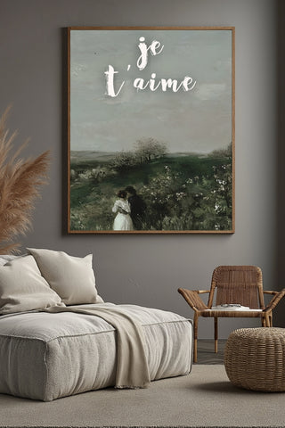 Je T'aime Wall Art Print — French Love Quote Poster