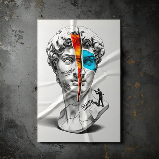Precision & Sketch — Surreal David Bust Wall Art Print