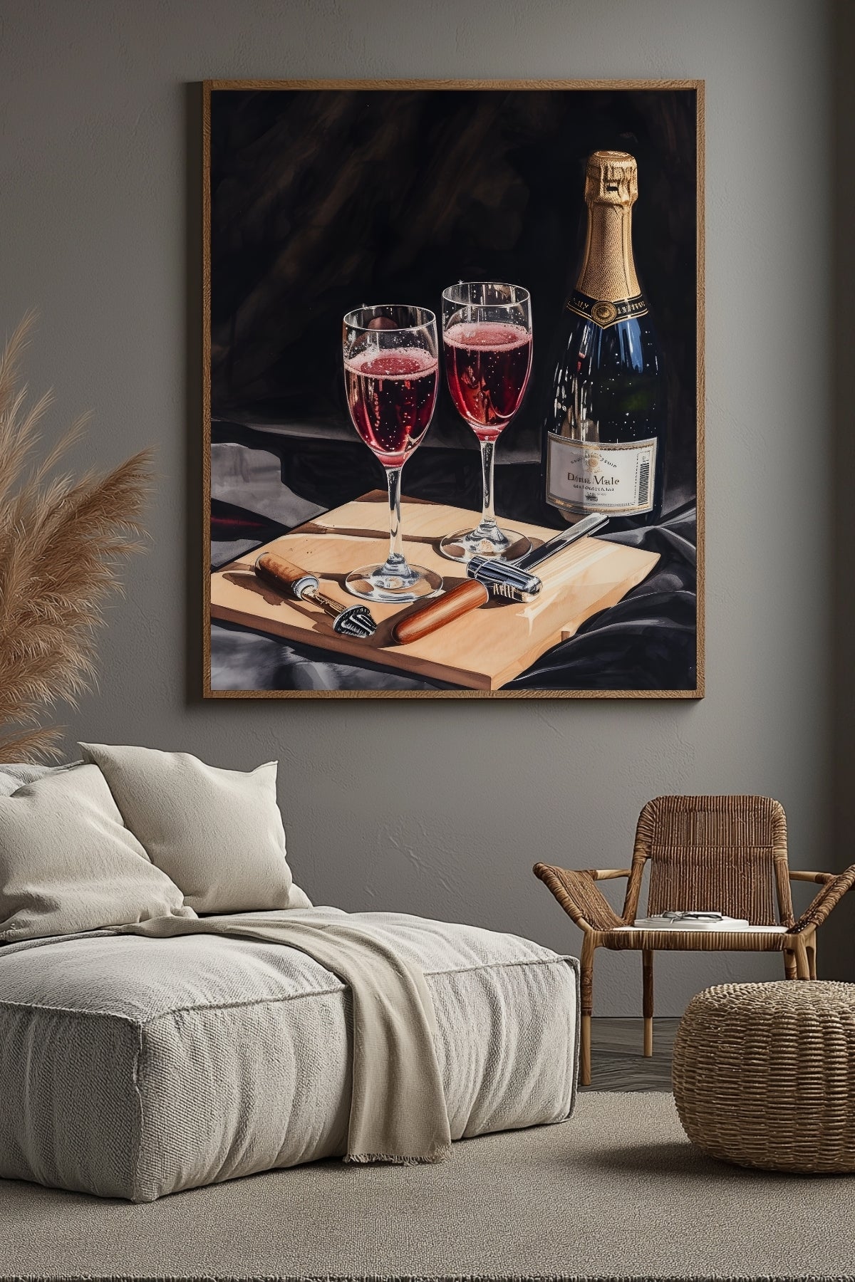 Sparkling Elegance Wall Art Print — Champagne Glamour Quote Poster