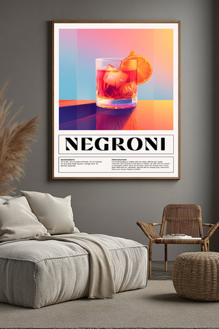 Negroni Wall Art Print — Italian Classic Cocktail Poster